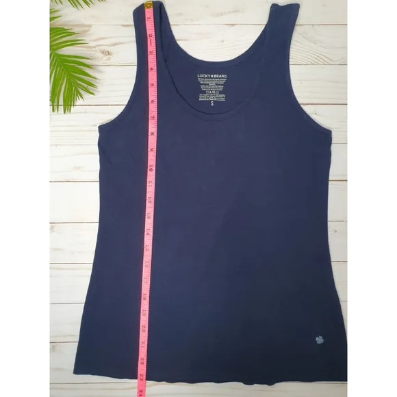 Lucky Brand Women's Racerback Tank Top, Sleeveless, Navy Blue, Small, 95% Cotton - Picture 8 of 10